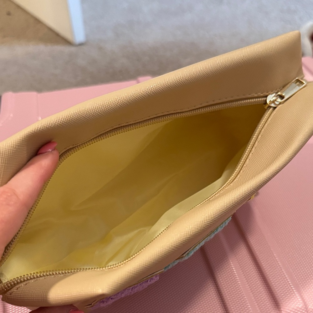 Colorful Lettered Tan Pouch - Picture 3 of 3